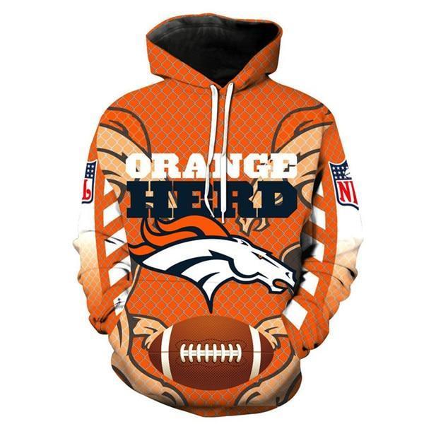 Nfl Hoodies 3d Denver Broncos Hoodie Sweatshirt Jacket Pullover For Sale