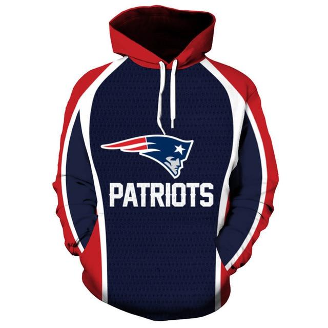 New Design Nfl Football New England Patriots 3d Hoodie Sweatshirt Jacket Pullover