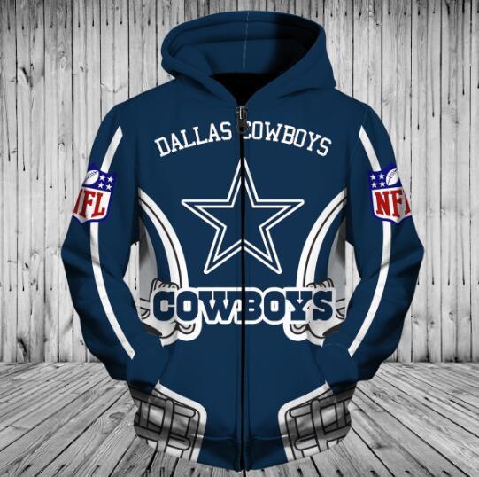 Low Price Dallas Cowboys 3d Helmet Hoodie With Zipper Pullover