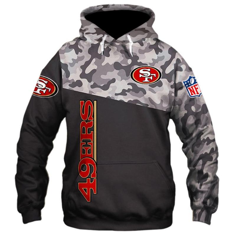 San Francisco 49ers Military 3d Hoodie Sweatshirt Football