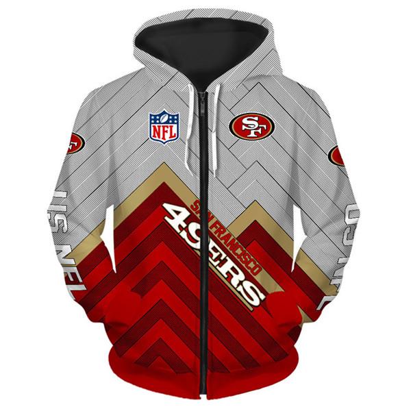 San Francisco 49ers 3d Hoodie Sweatshirt Pullover Zip Up - Sale