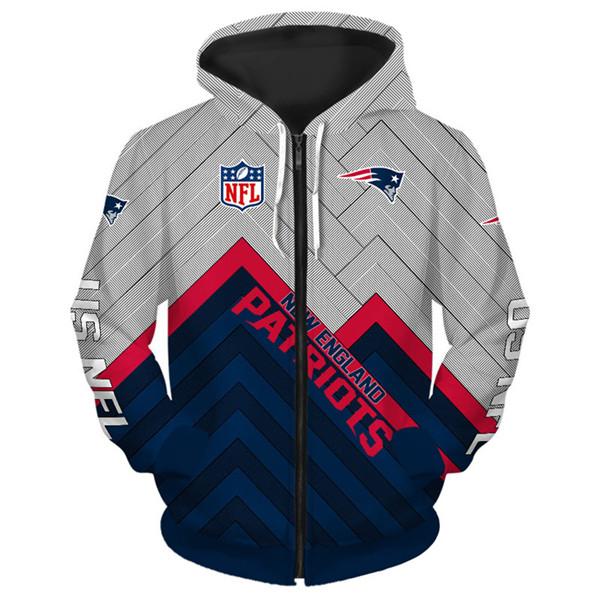New England Patriots Zip Up Hoodie 3d Sweatshirt