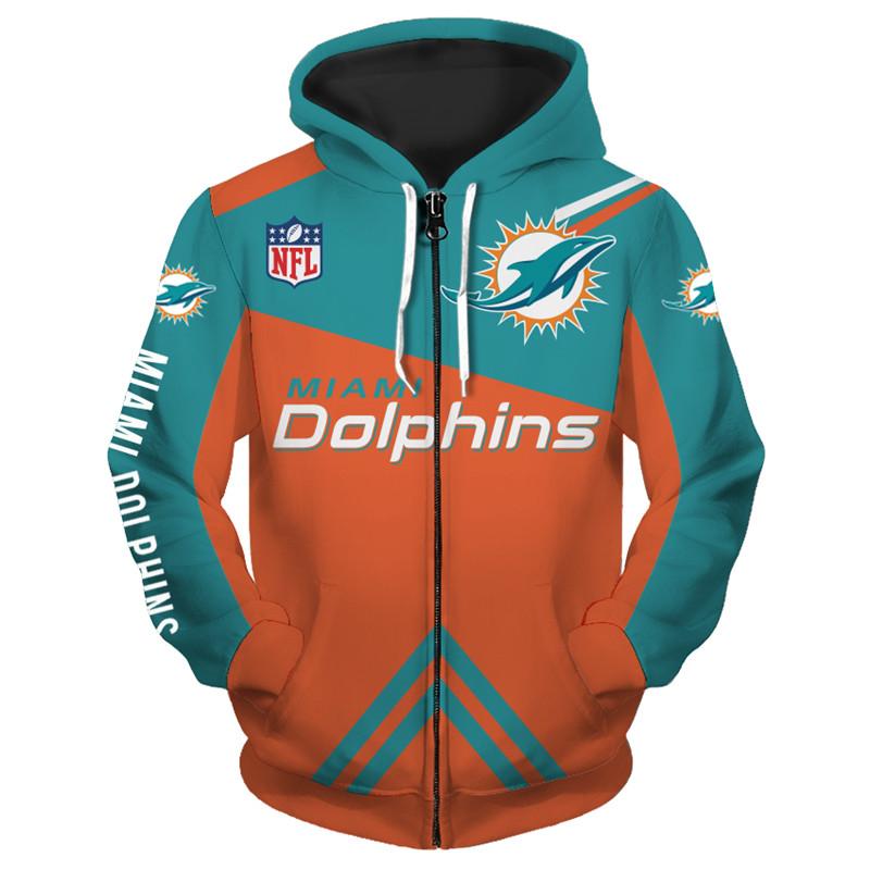 Miami Dolphins Zip Up Hoodie Game Day Fan Essential