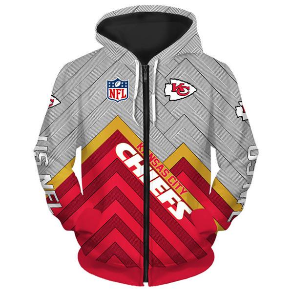Kansas City Chiefs Zip Up Hoodie 3d Sweatshirt Long Sleeve