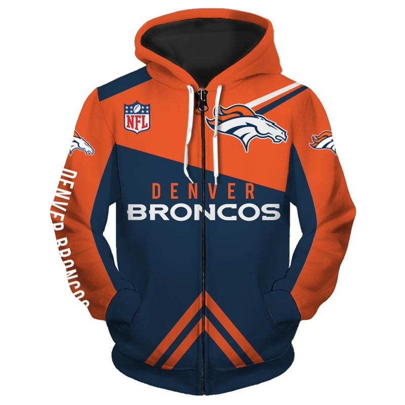 Denver Broncos Zip Up Hoodie – Game Day Fan Essential