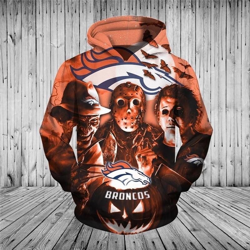Denver Broncos Halloween Horror Night 3d Hoodie