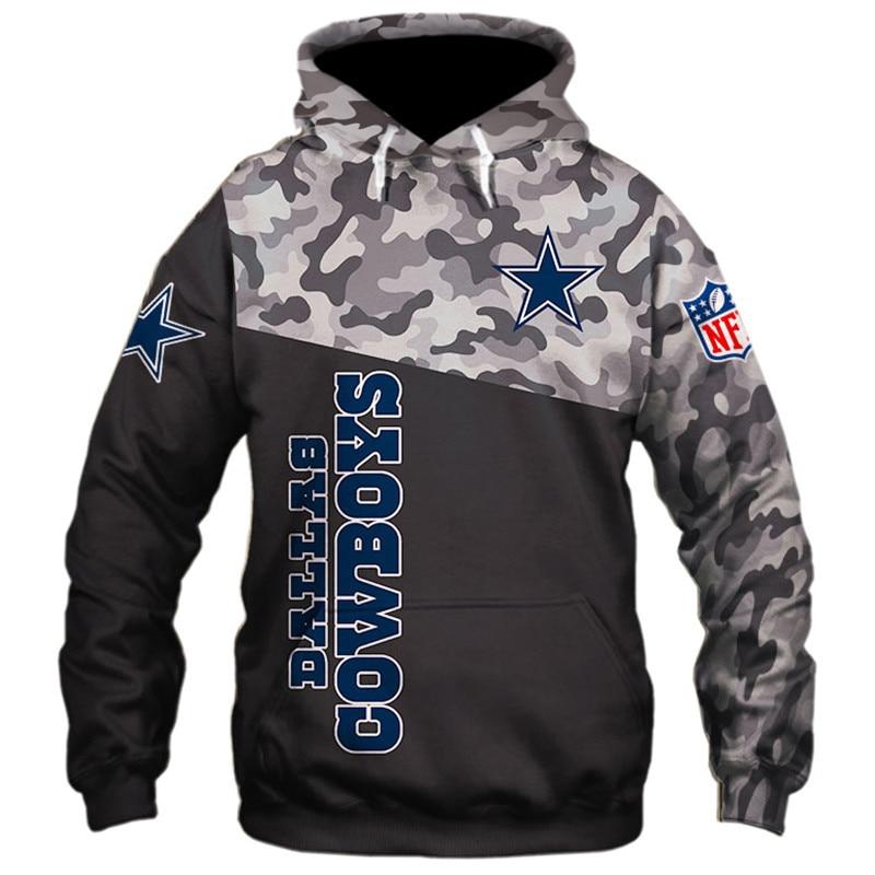 Dallas Cowboys Military 3d Hoodie Long Sleeve Sweatshirt