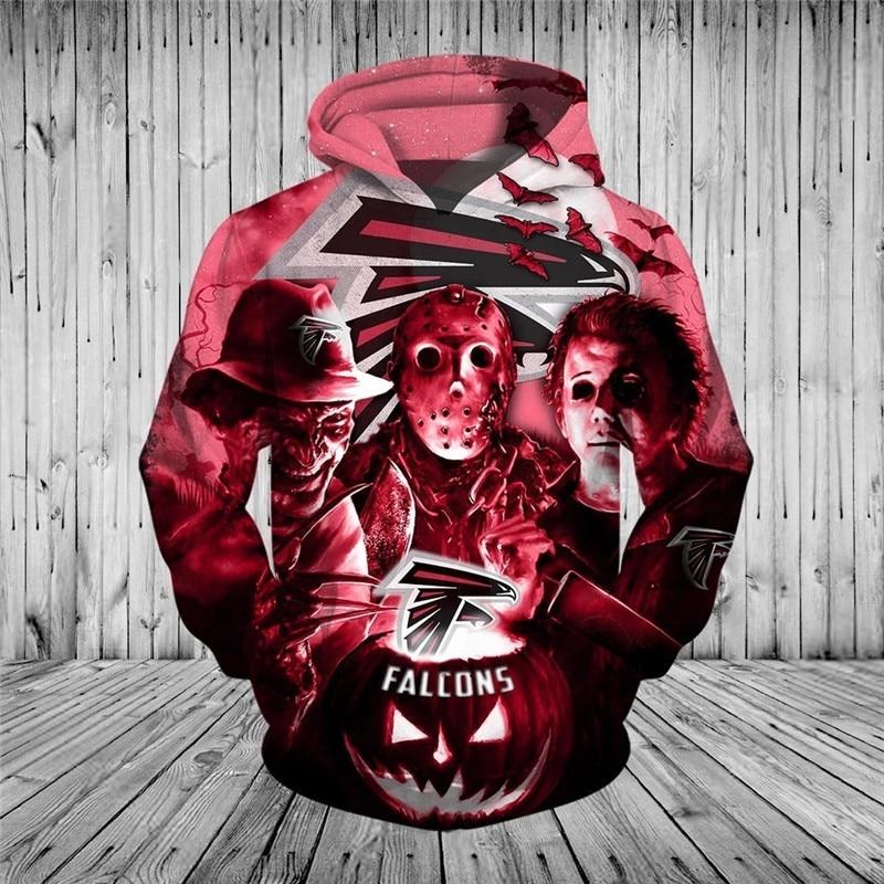 Atlanta Falcons 3d Halloween Horror Night Hoodie