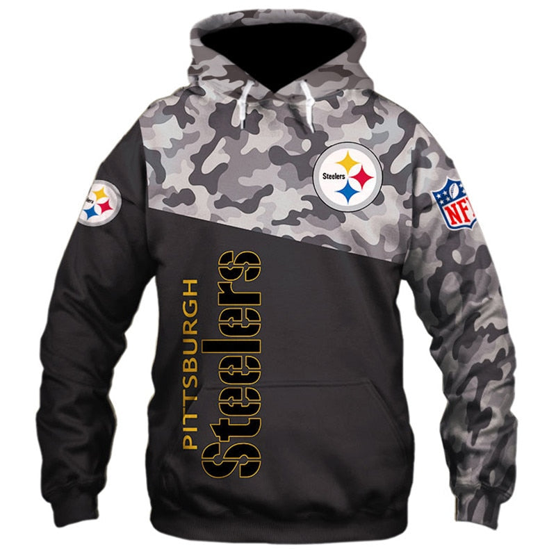 Military Style 3d Steelers Hoodie With Hood