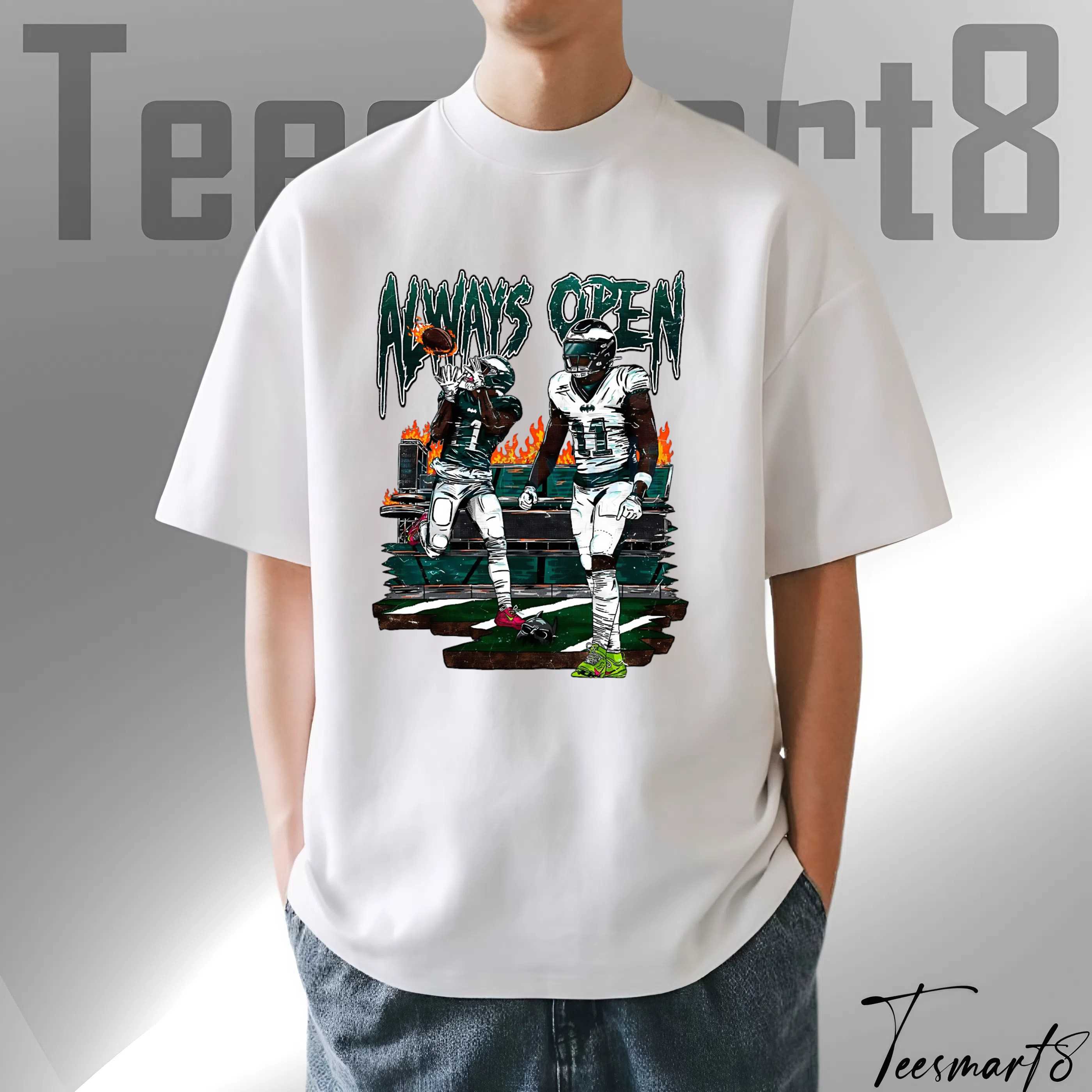 Aj Brown & Jalen Hurts Graphic T-Shirt – Eagles Football 2025