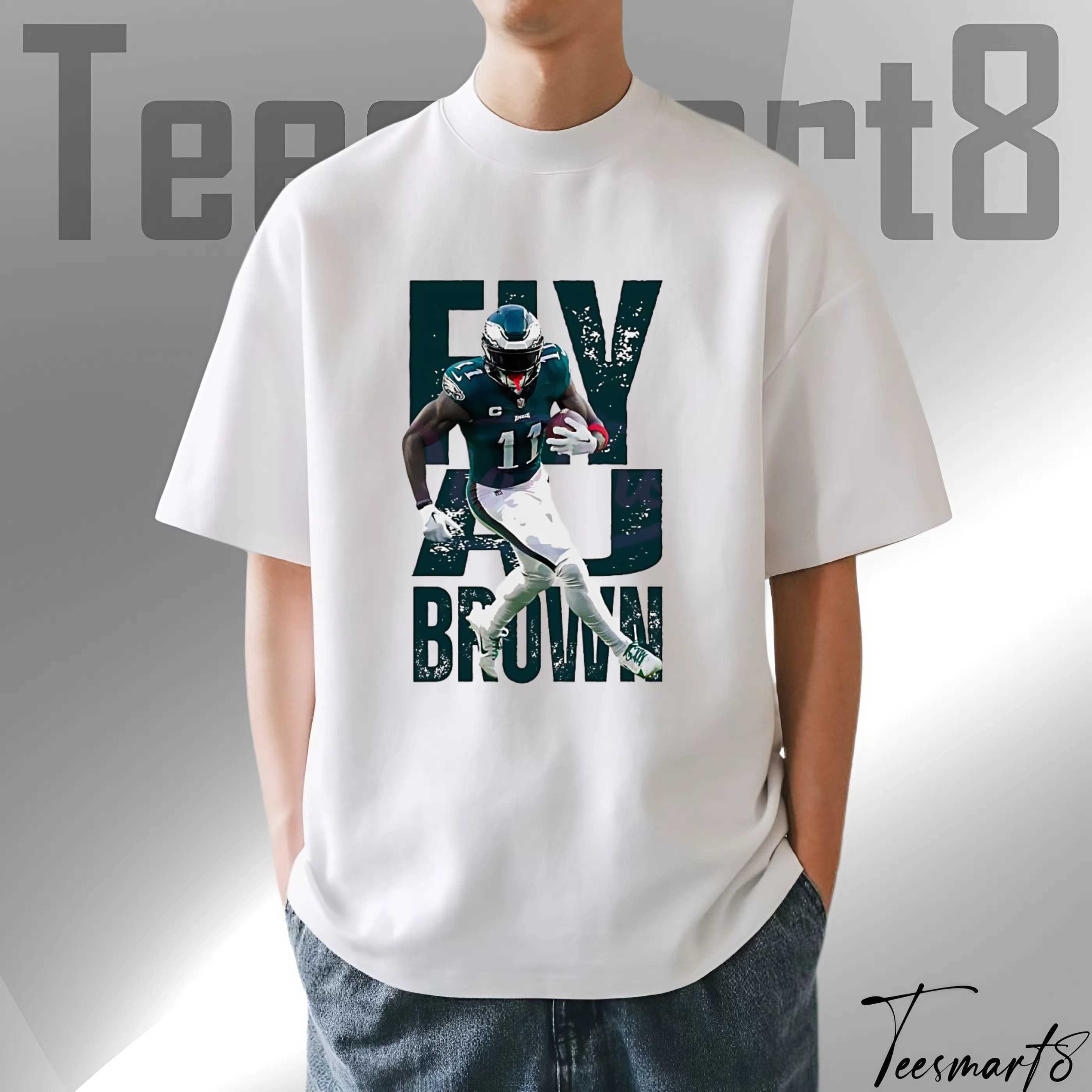 Aj Brown Eagles Tee – Fl.y To Super Bowl 2025