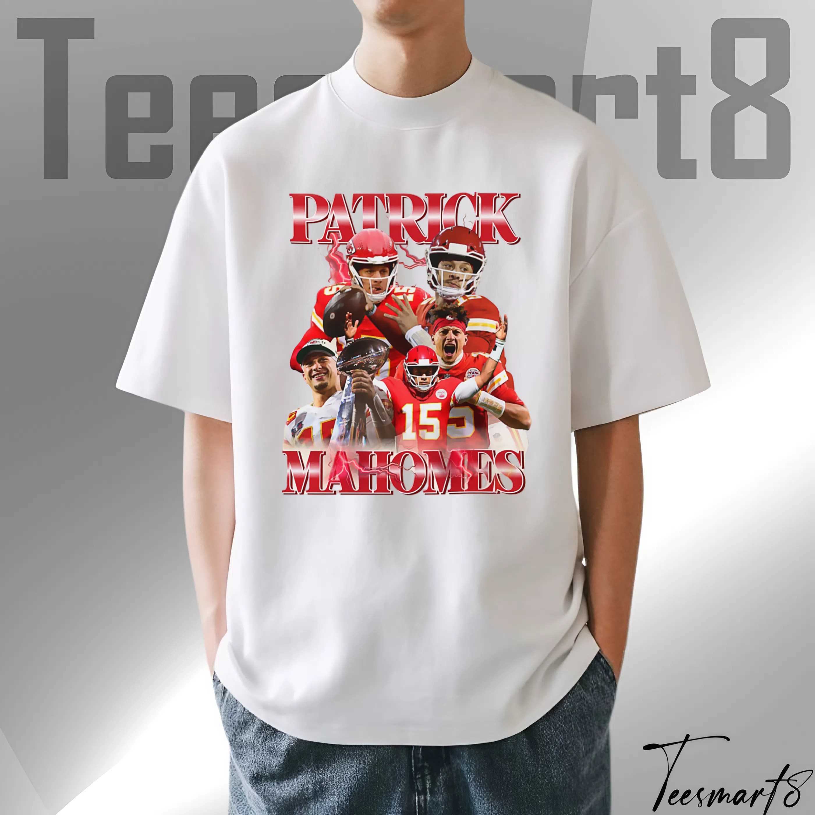 Patrick Mahomes T-Shirt – Kansas City Chiefs Retro Bootleg Style