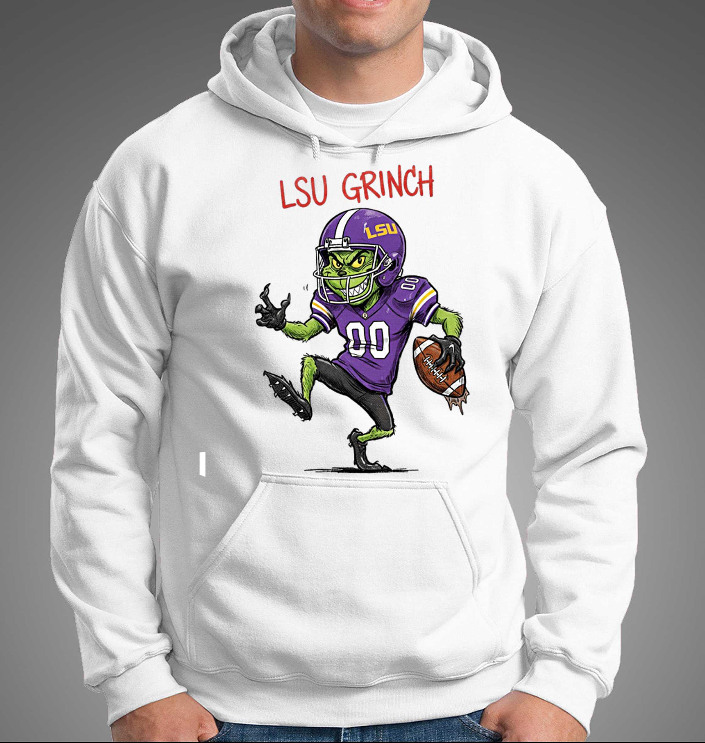Lsu Grinch Christmas Hoodie - Funny College Football Fan Sweatshirt