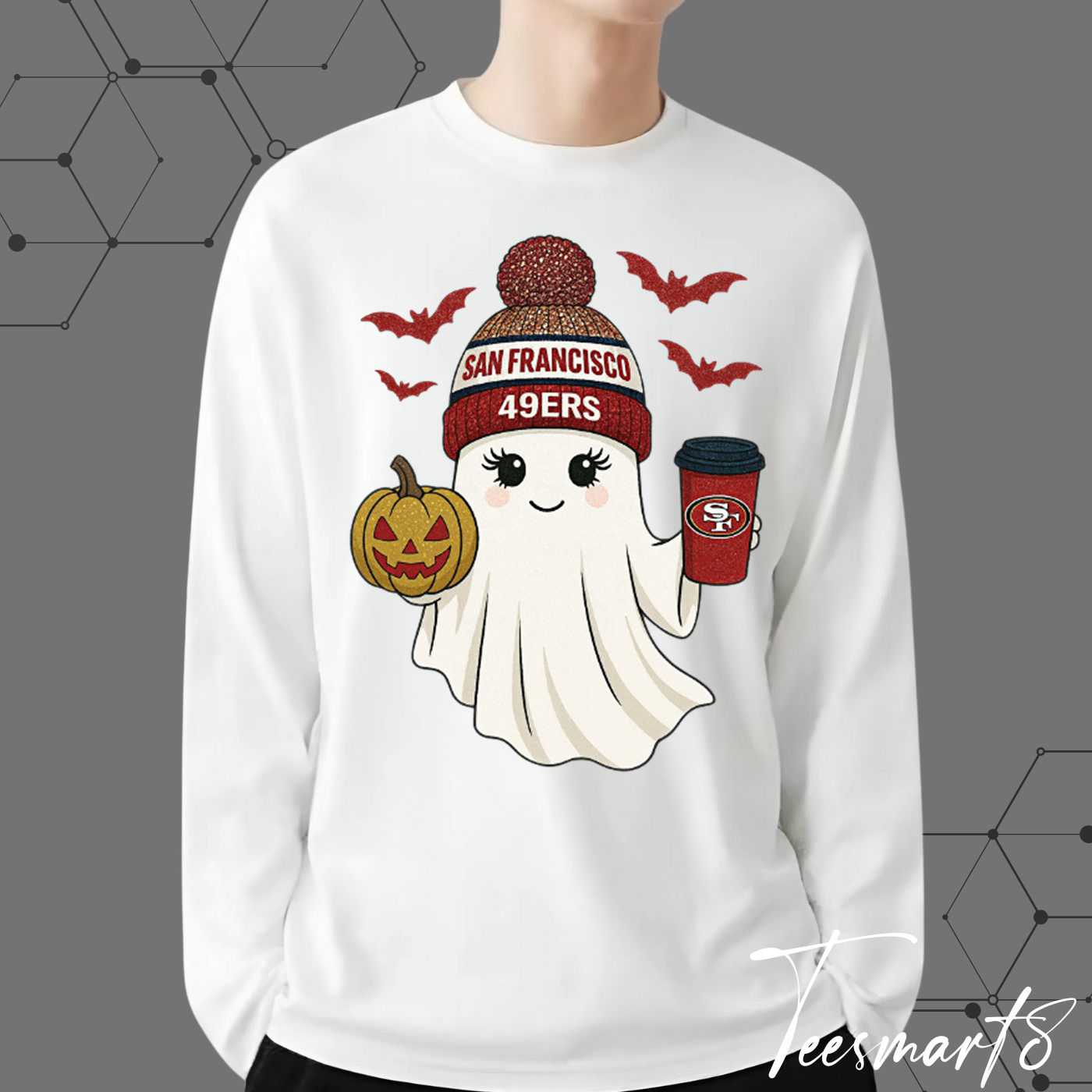 San Francisco 49ers Halloween Ghost Sweatshirt - Spooky Fan Apparel