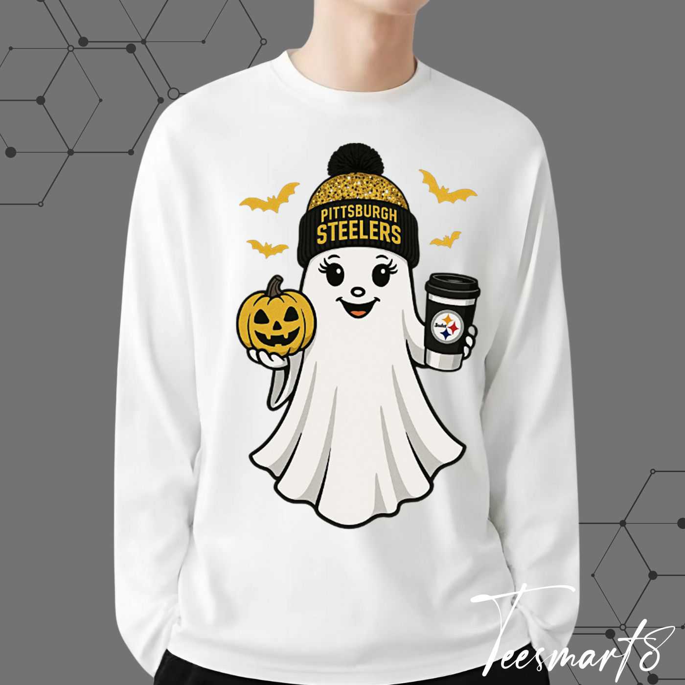 Pittsburgh Steelers Halloween Ghost Sweatshirt - Spooky Football Fan Gear