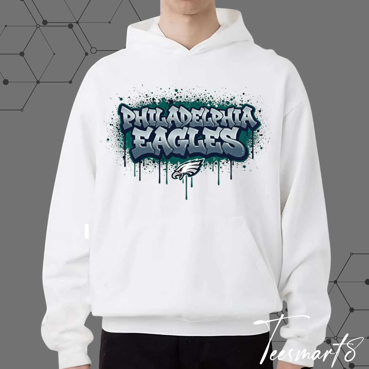 Philadelphia Eagles Street Style Hoodie - Grunge & Graffiti Design