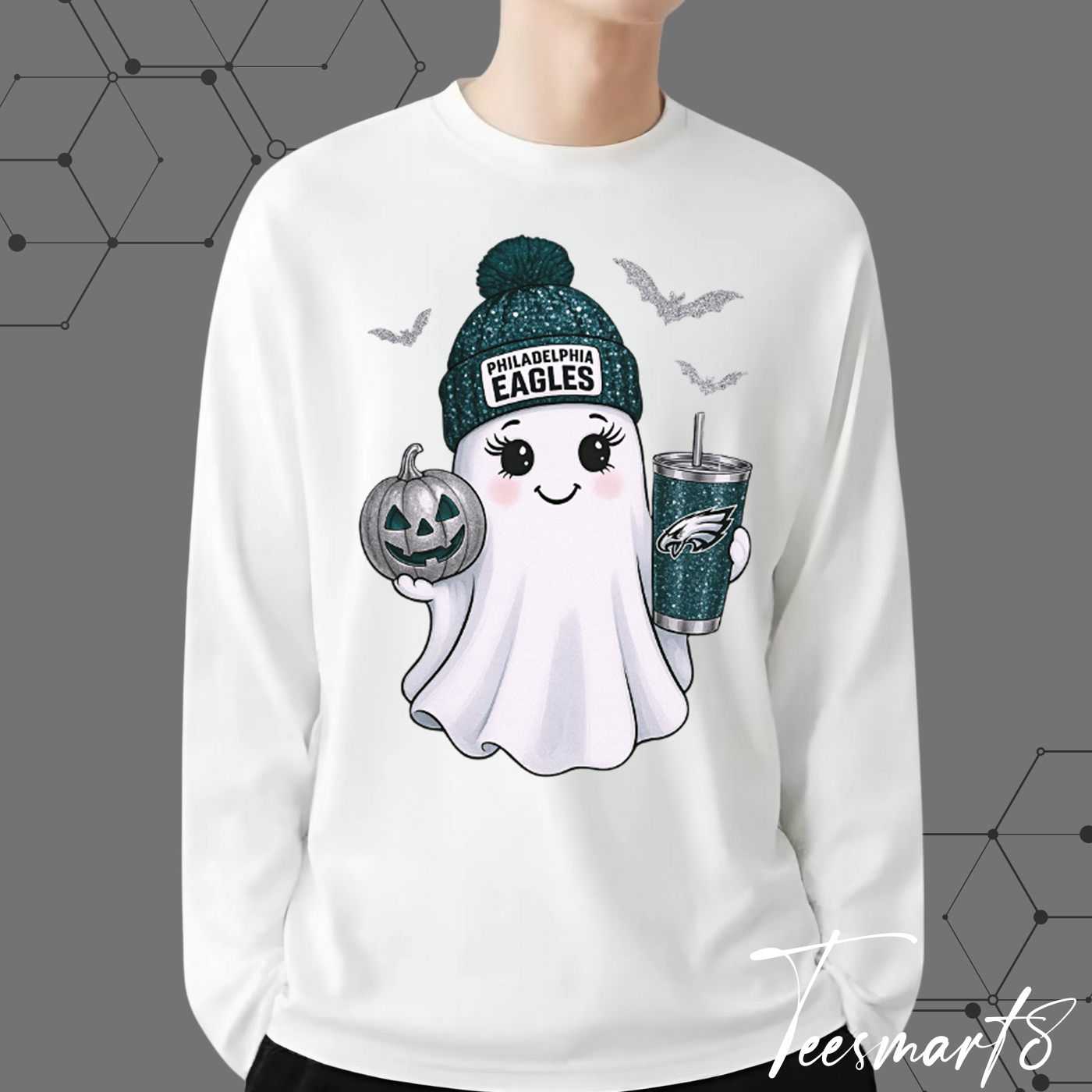 Philadelphia Eagles Halloween Ghost Sweatshirt - Spooky Fan Apparel