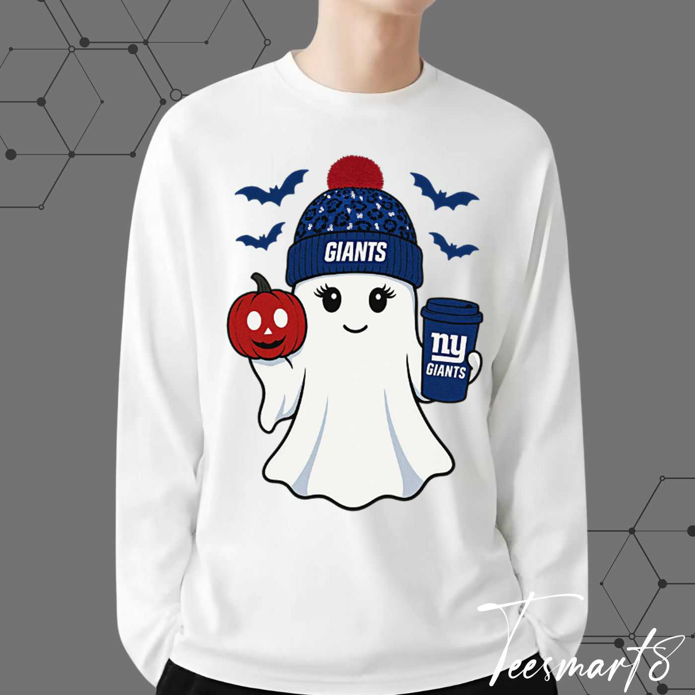 New York Giants Halloween Ghost Sweatshirt - Spooky Fan Apparel