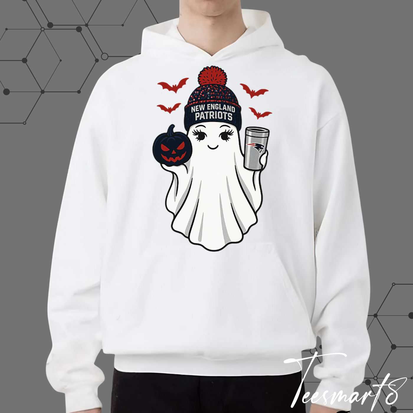 New England Patriots Halloween Ghost Hoodie - Spooky Fan Apparel
