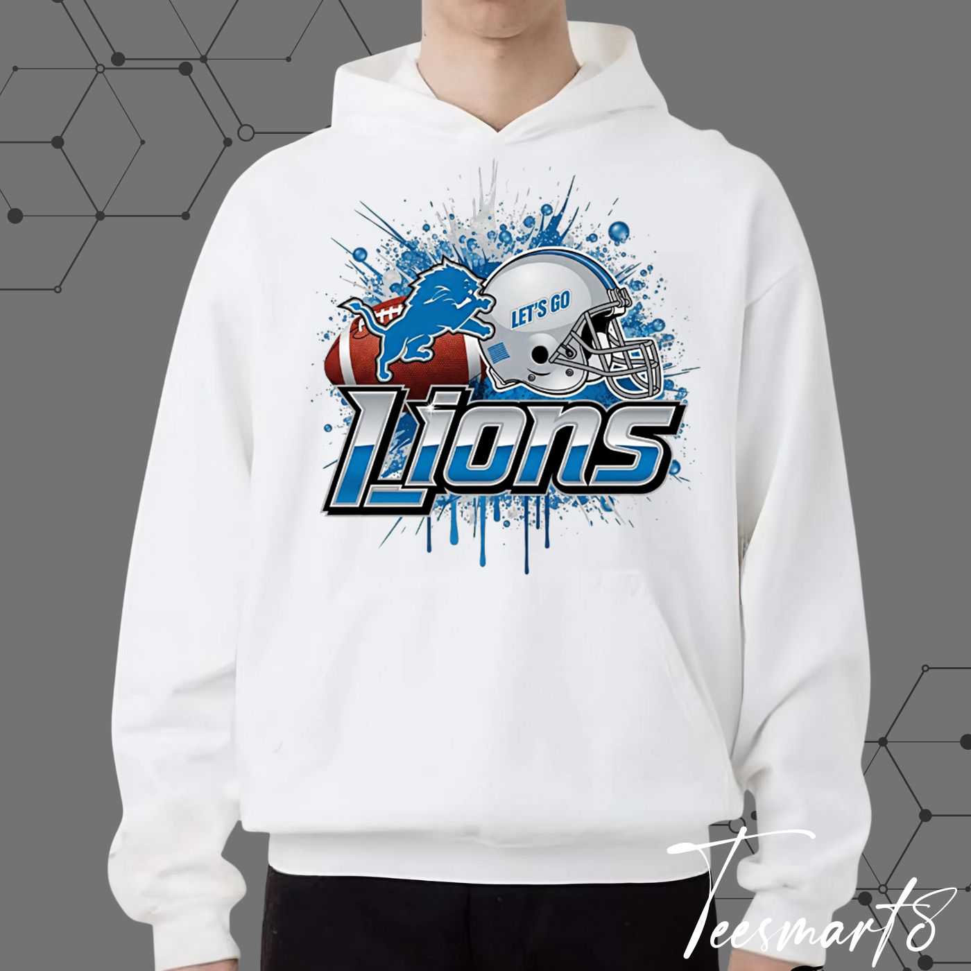 Detroit Lions Splash Hoodie - Abstract Fan Apparel Detroit Lions Splash Hoodie - Abstract Fan Apparel