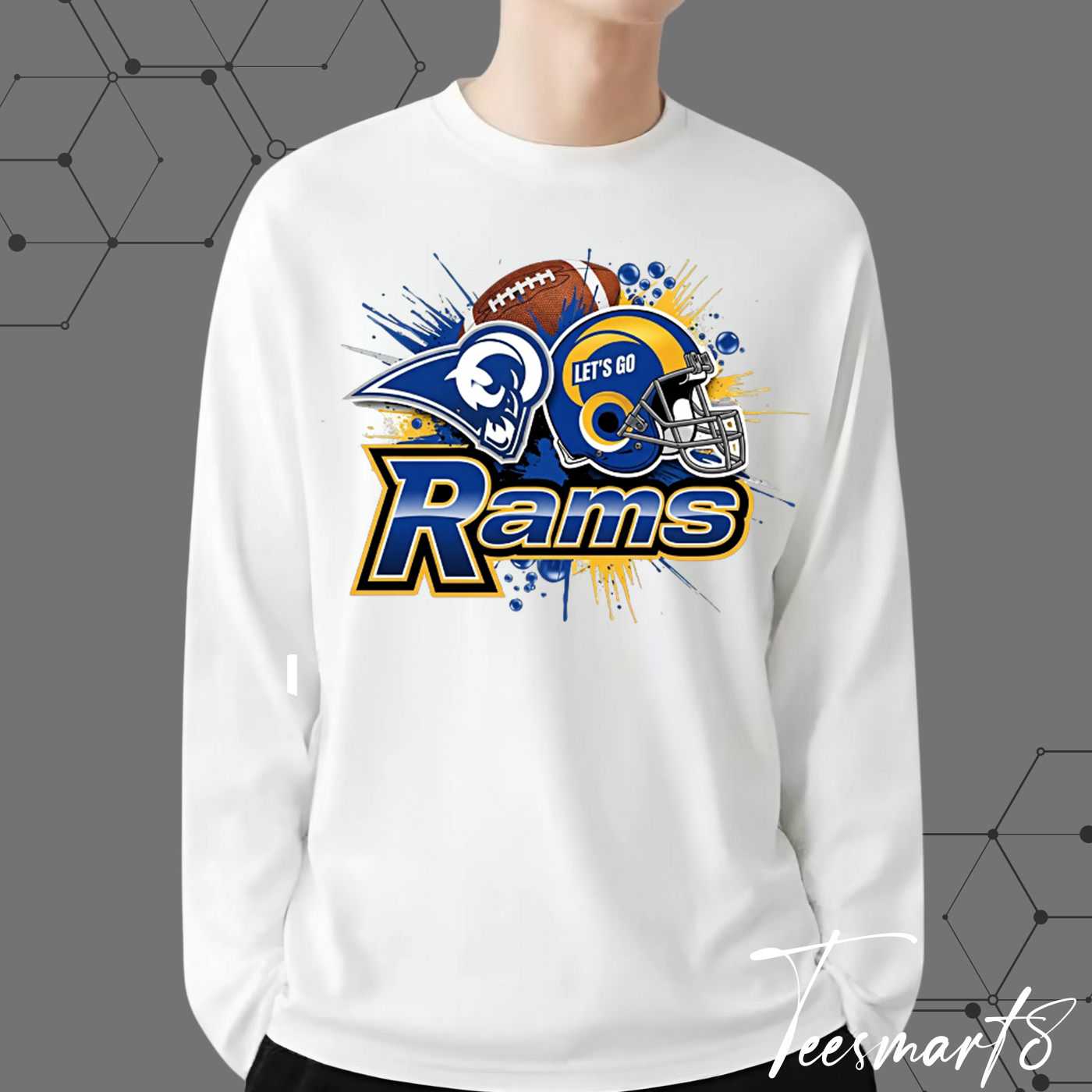 Los Angeles Rams Grunge Hoodie - Distressed Logo Fan Apparel