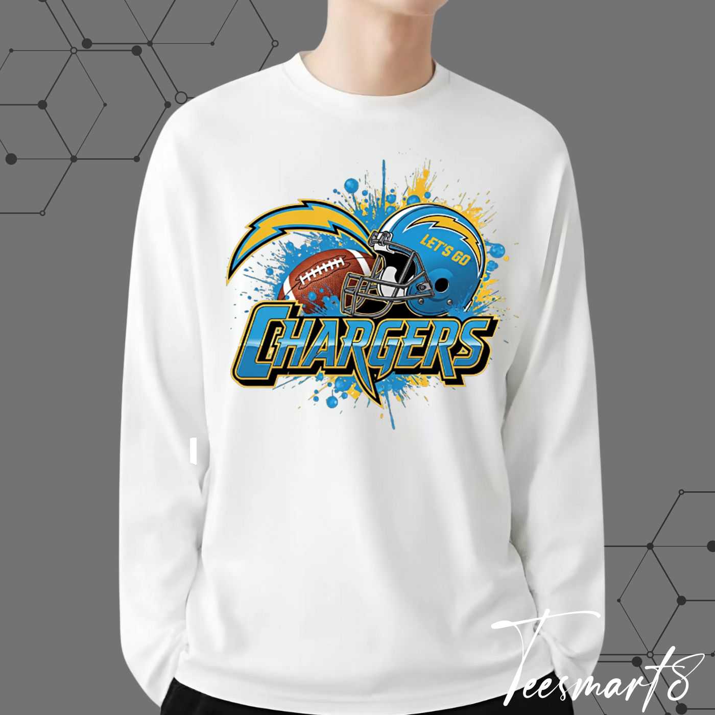 Los Angeles Chargers Grunge Hoodie - Distressed Logo Fan Apparel