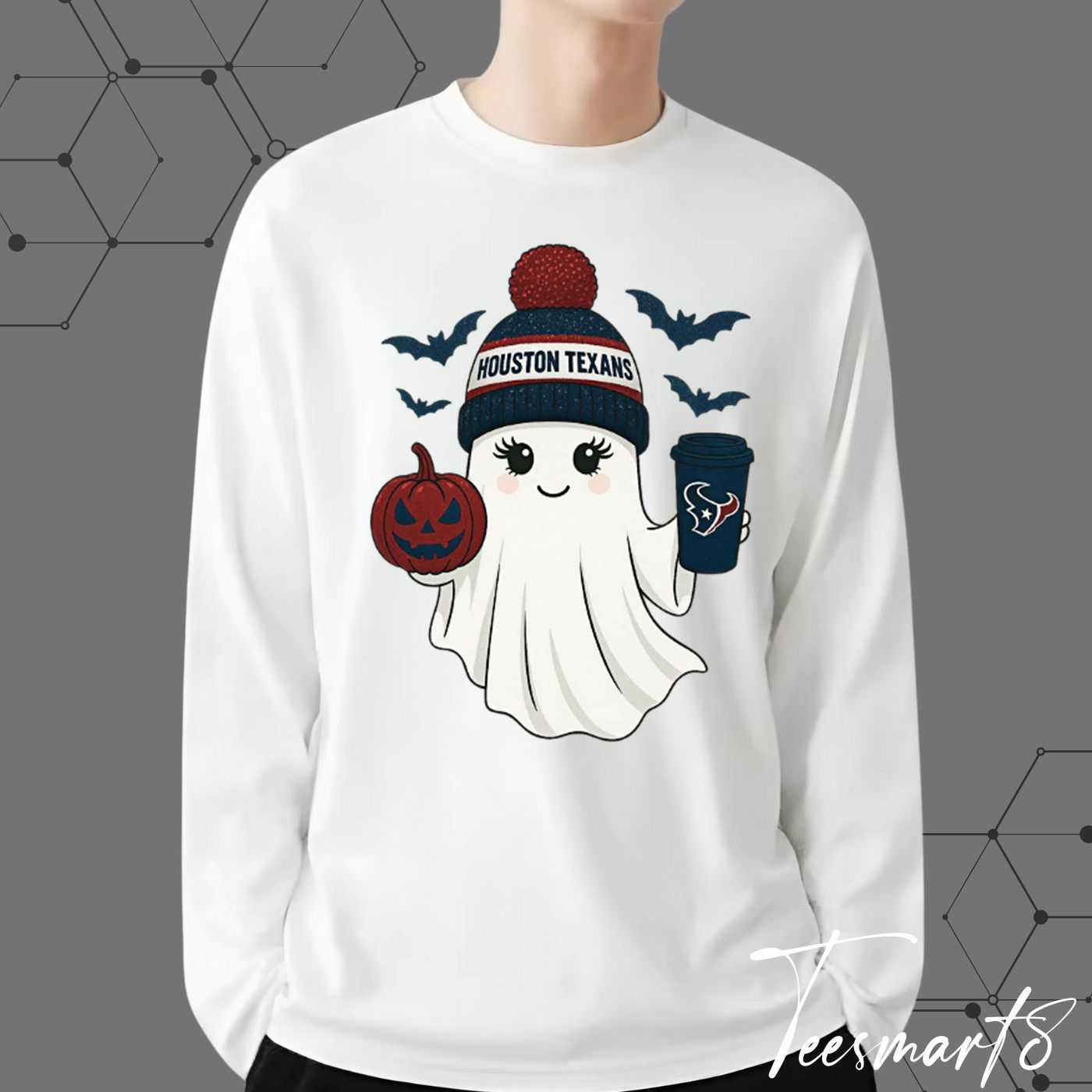 Houston Texans Halloween Ghost Sweatshirt - Spooky Fan Apparel