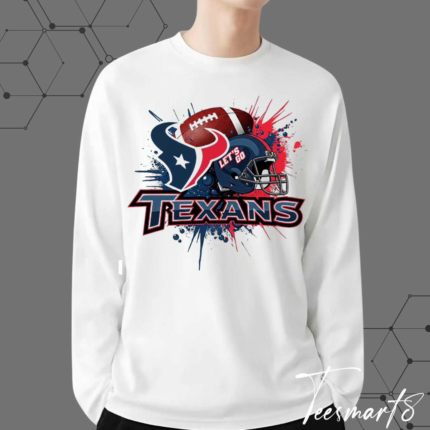 Houston Texans Grunge Hoodie - Distressed Logo Fan Apparel Houston Texans Grunge Hoodie - Distressed Logo Fan Apparel