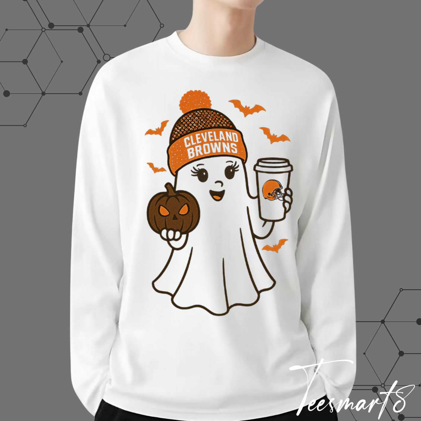Cleveland Browns Halloween Ghost Sweatshirt - Spooky Fan Apparel Cleveland Browns Halloween Ghost Sweatshirt - Spooky Fan Apparel