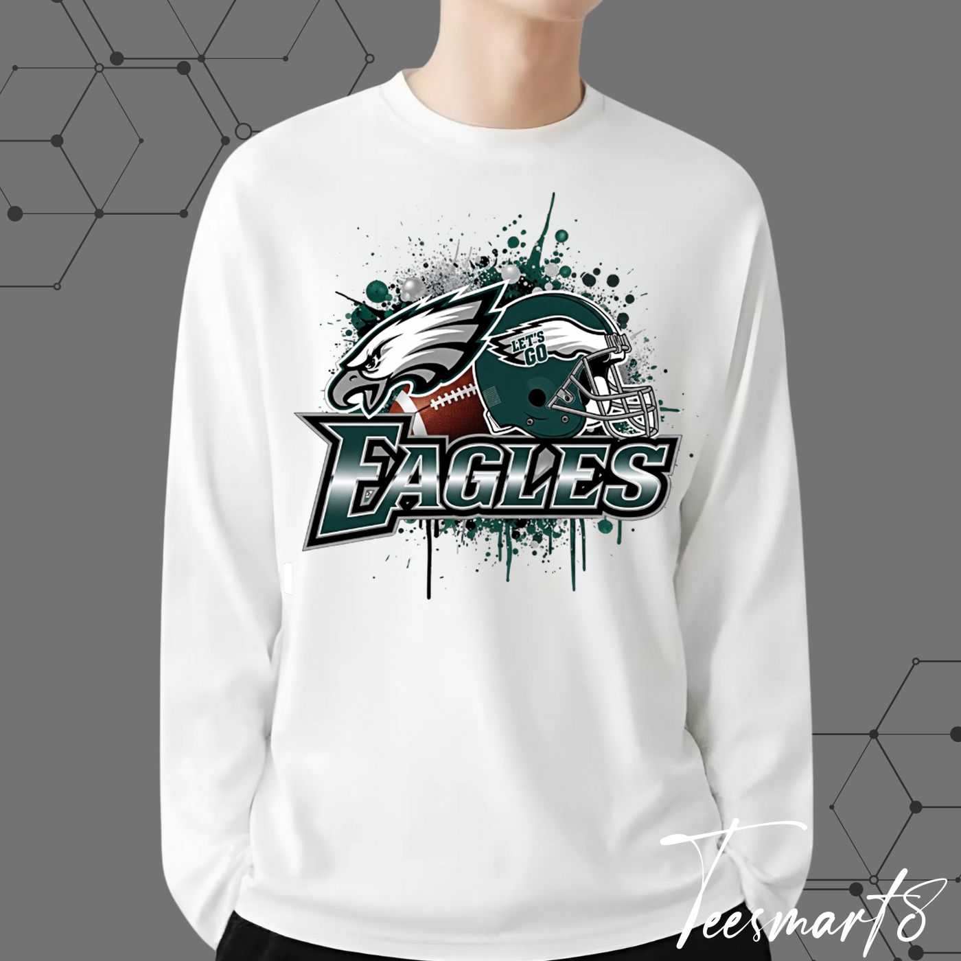 Philadelphia Eagles Splash Hoodie - Abstract Fan Apparel Philadelphia Eagles Splash Hoodie - Abstract Fan Apparel