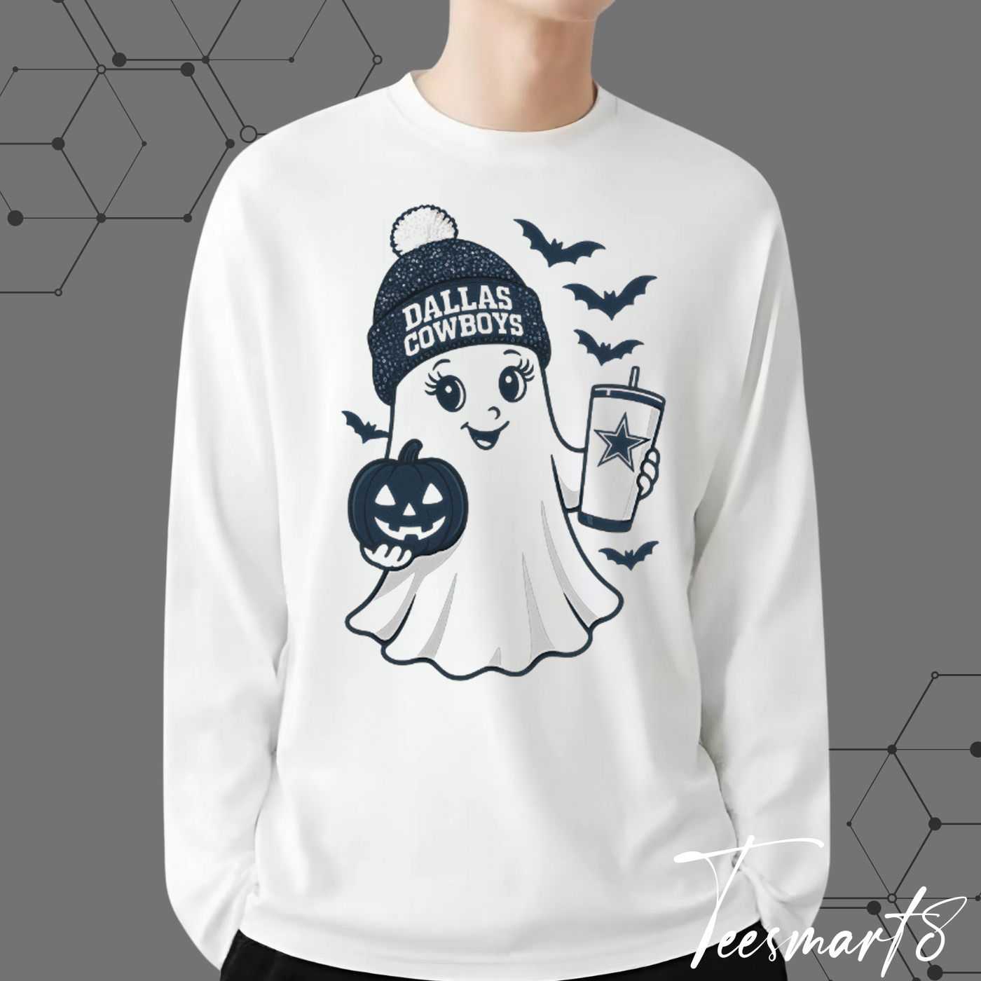 Dallas Cowboys Halloween Ghost Sweatshirt - Spooky Fan Apparel Dallas Cowboys Halloween Ghost Sweatshirt - Spooky Fan Apparel