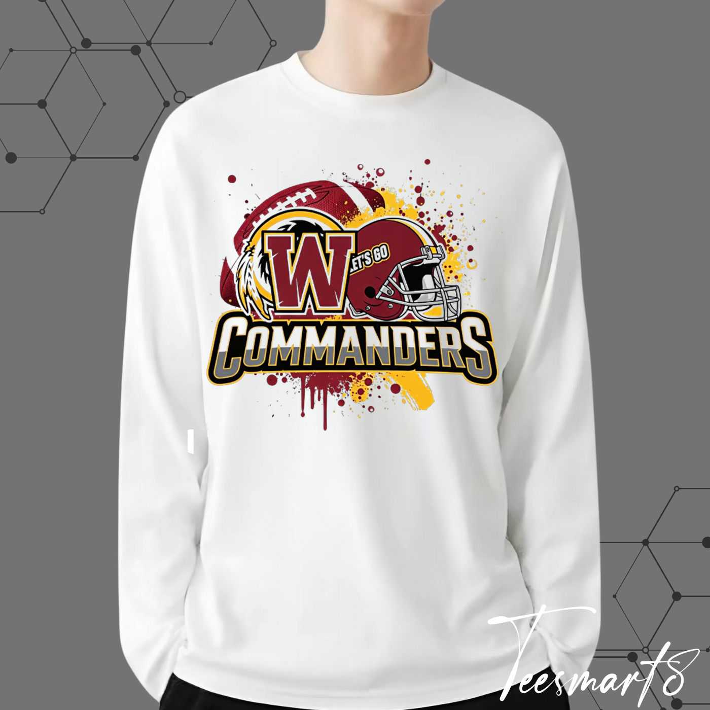 Washington Commanders Splash Hoodie - Abstract Fan Apparel Washington Commanders Splash Hoodie - Abstract Fan Apparel