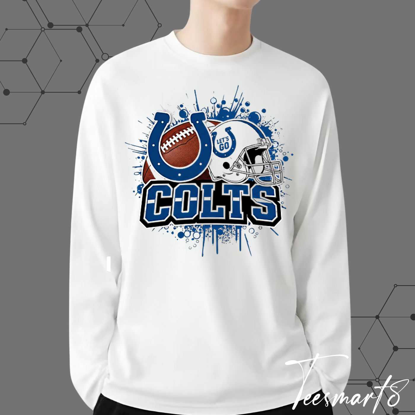 Indianapolis Colts Grunge Hoodie - Distressed Logo Fan Apparel