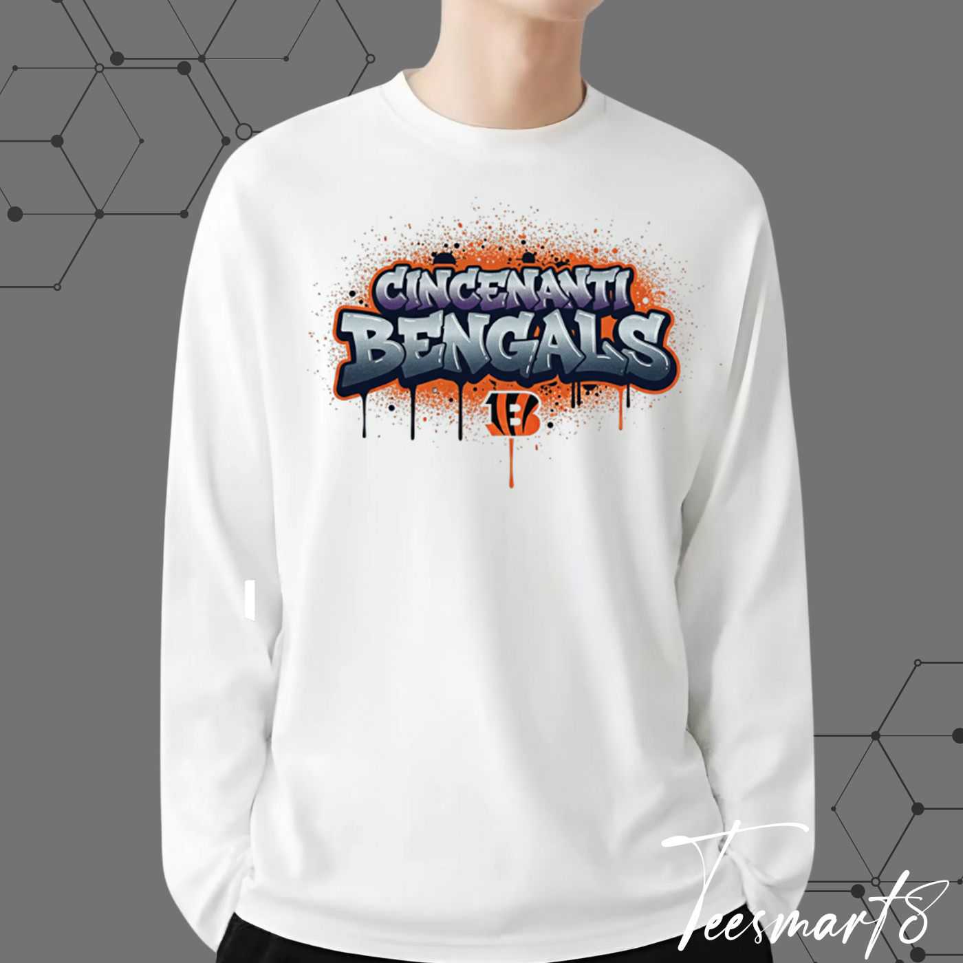 Cincinnati Bengals Street Style Hoodie - Graffiti & Grunge Design