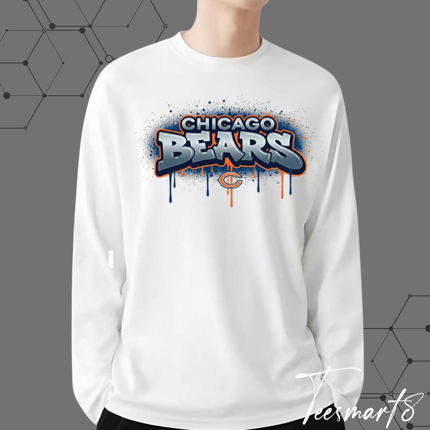 Chicago Bears Street Style Hoodie - Graffiti & Grunge Design