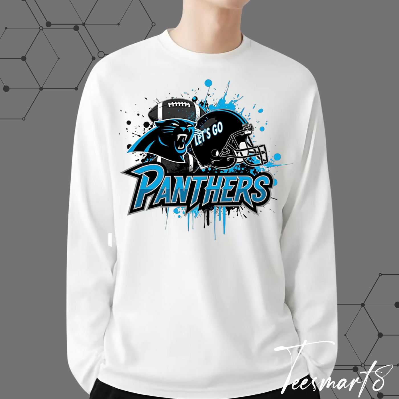 Carolina Panthers Grunge Hoodie - Distressed Logo Fan Apparel Carolina Panthers Grunge Hoodie - Distressed Logo Fan Apparel
