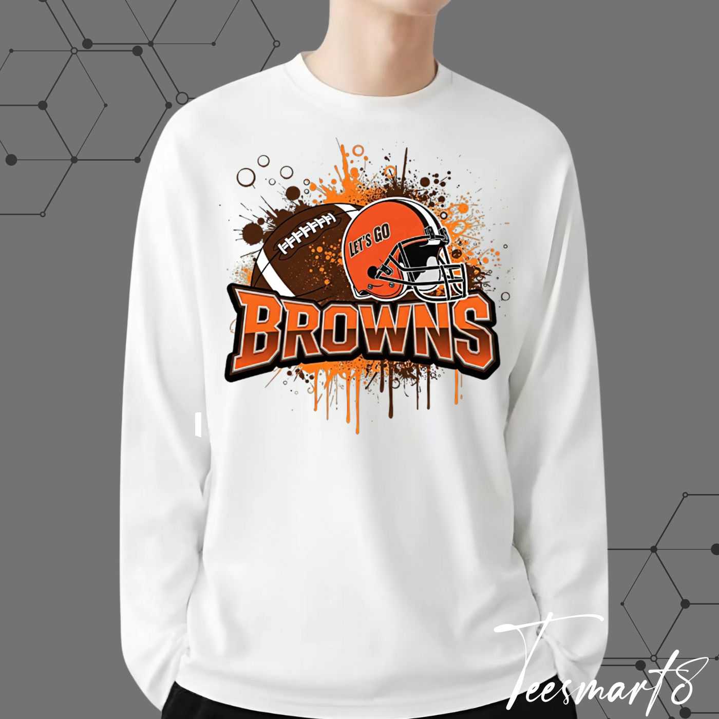 Cleveland Browns Splash Hoodie - Abstract Fan Apparel Cleveland Browns Splash Hoodie - Abstract Fan Apparel
