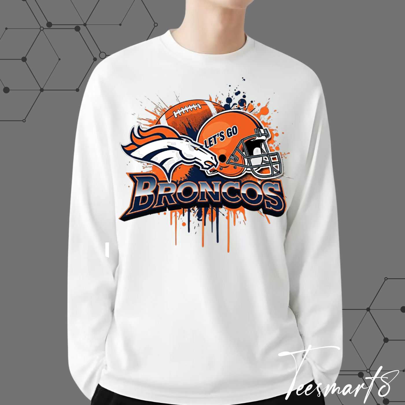 Denver Broncos Splash Hoodie - Abstract Fan Apparel