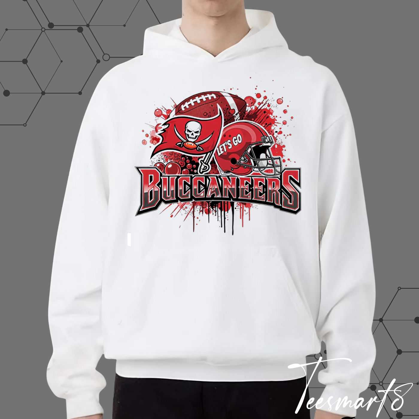 Tampa Bay Buccaneers Grunge Hoodie - Distressed Logo Fan Apparel