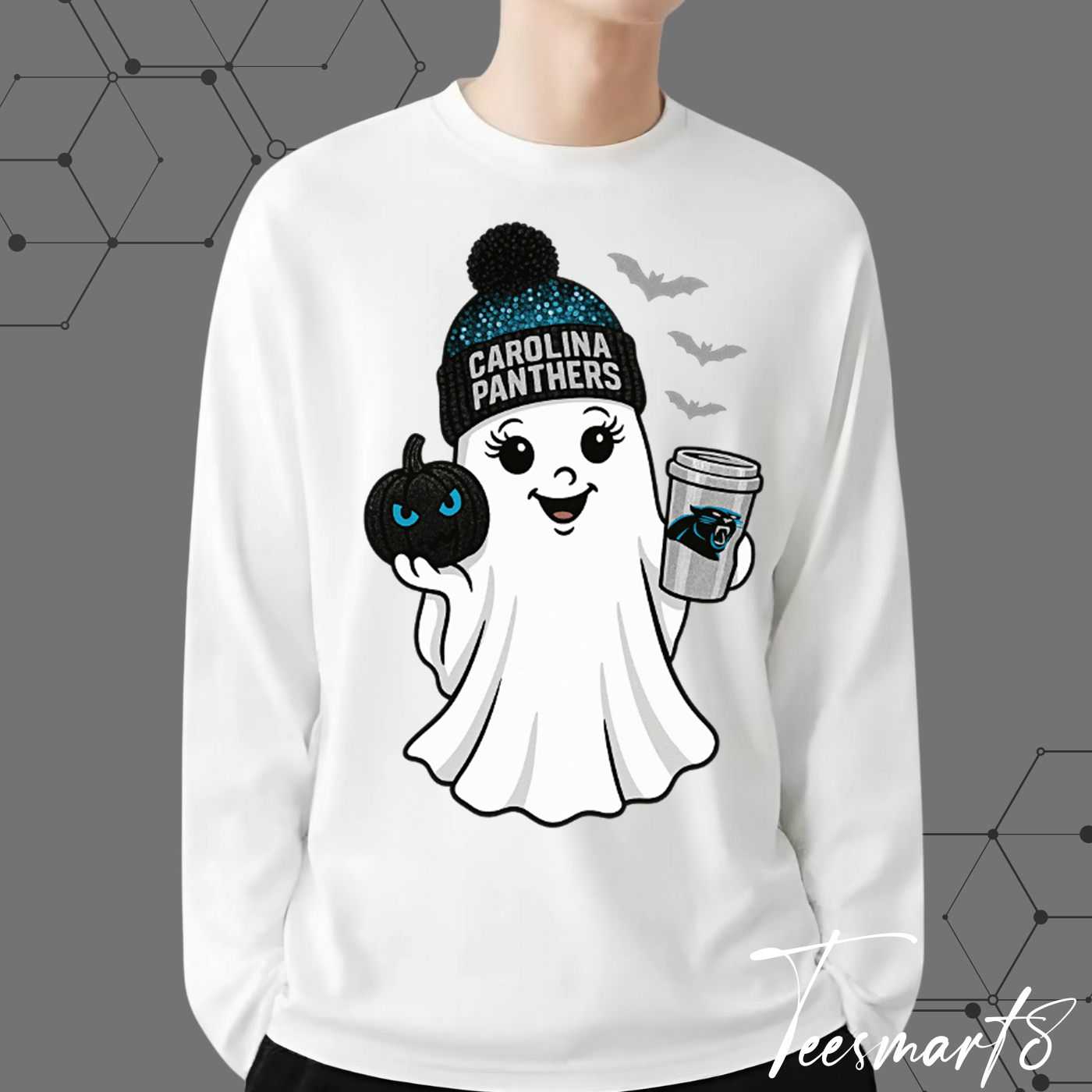Carolina Panthers Halloween Ghost Sweatshirt - Spooky Fan Apparel