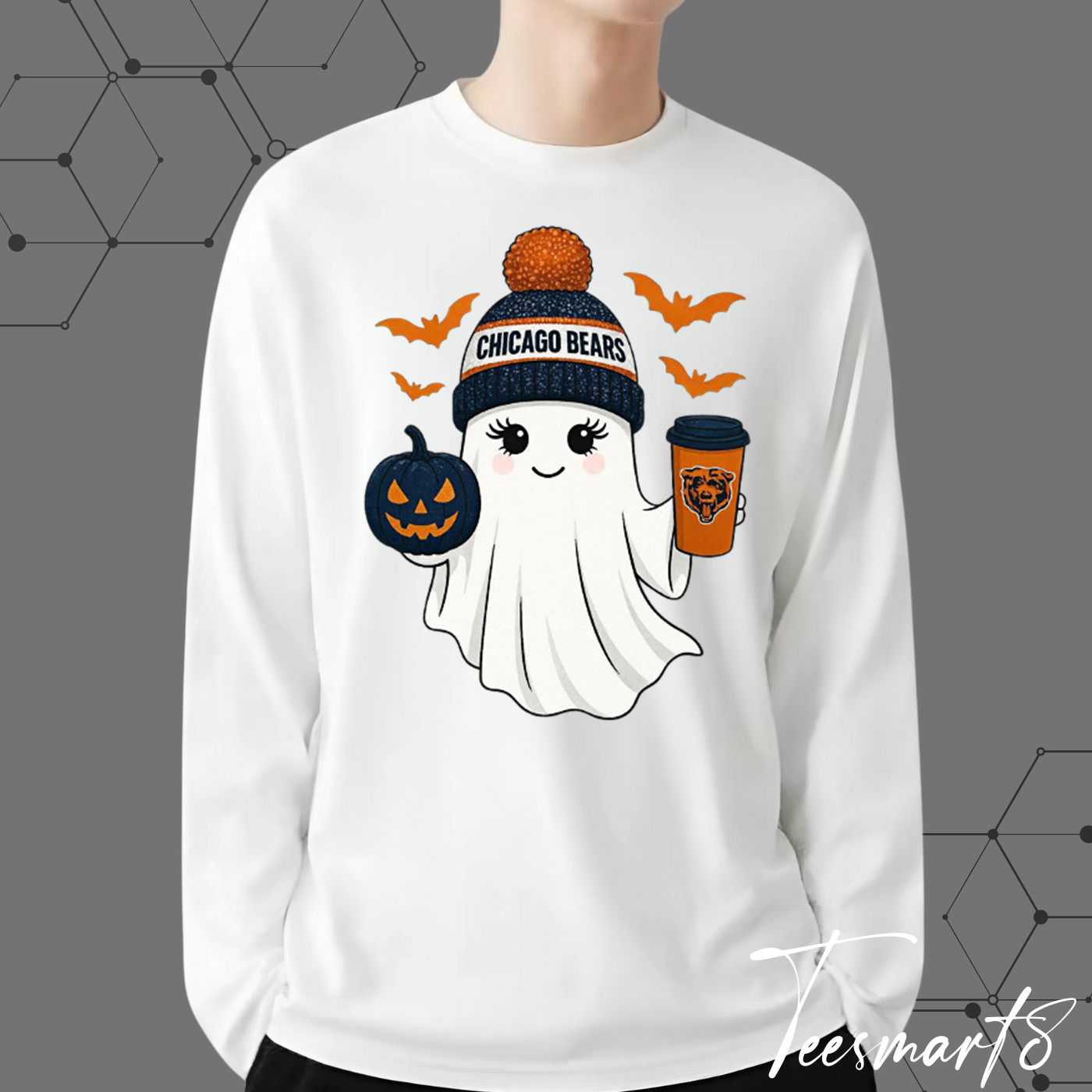 Chicago Bears Halloween Ghost Sweatshirt - Spooky Fan Apparel