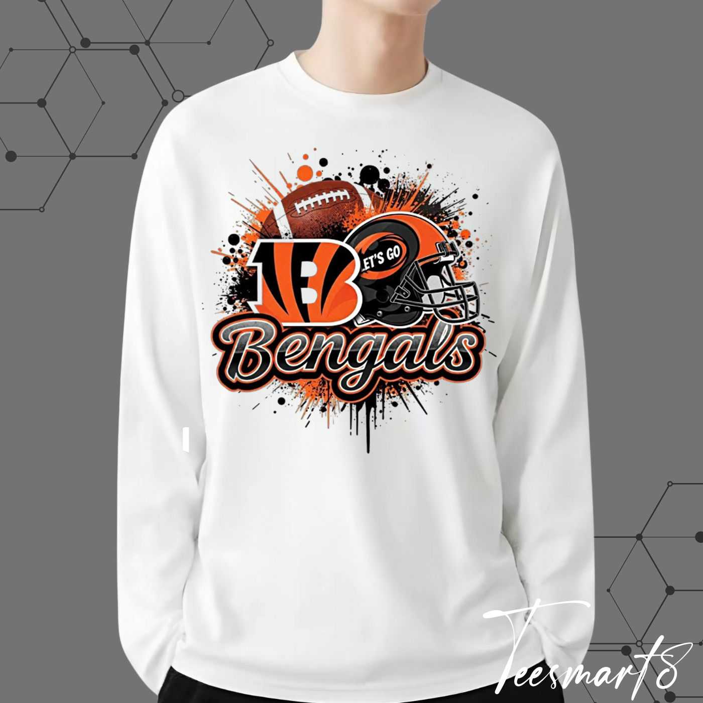 Cincinnati Bengals Splash Hoodie - Abstract Fan Apparel