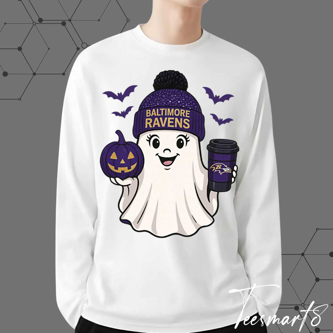 Baltimore Ravens Halloween Ghost Hoodie - Spooky Fan Apparel