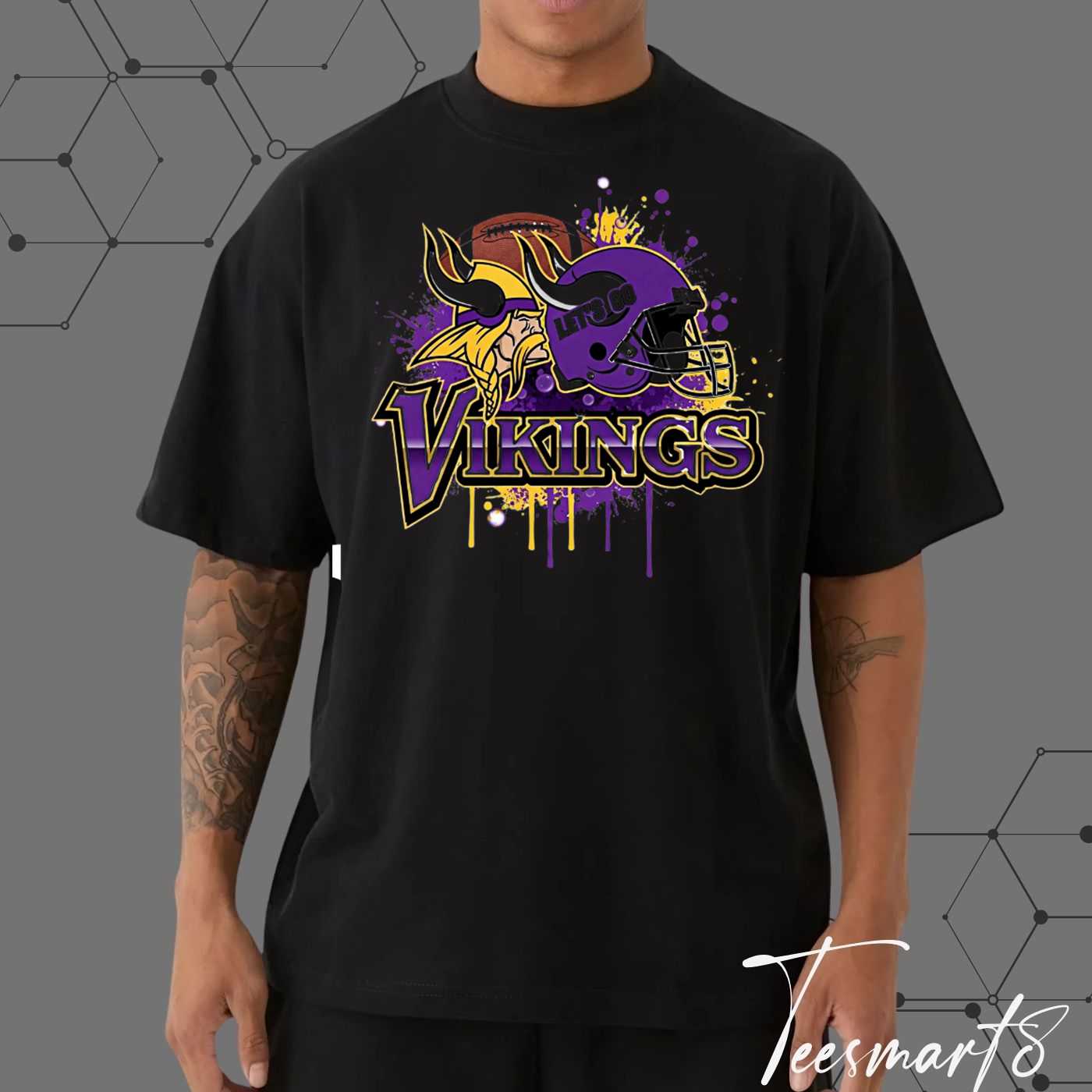 Minnesota Vikings Splash T-Shirt - Abstract Fan Apparel