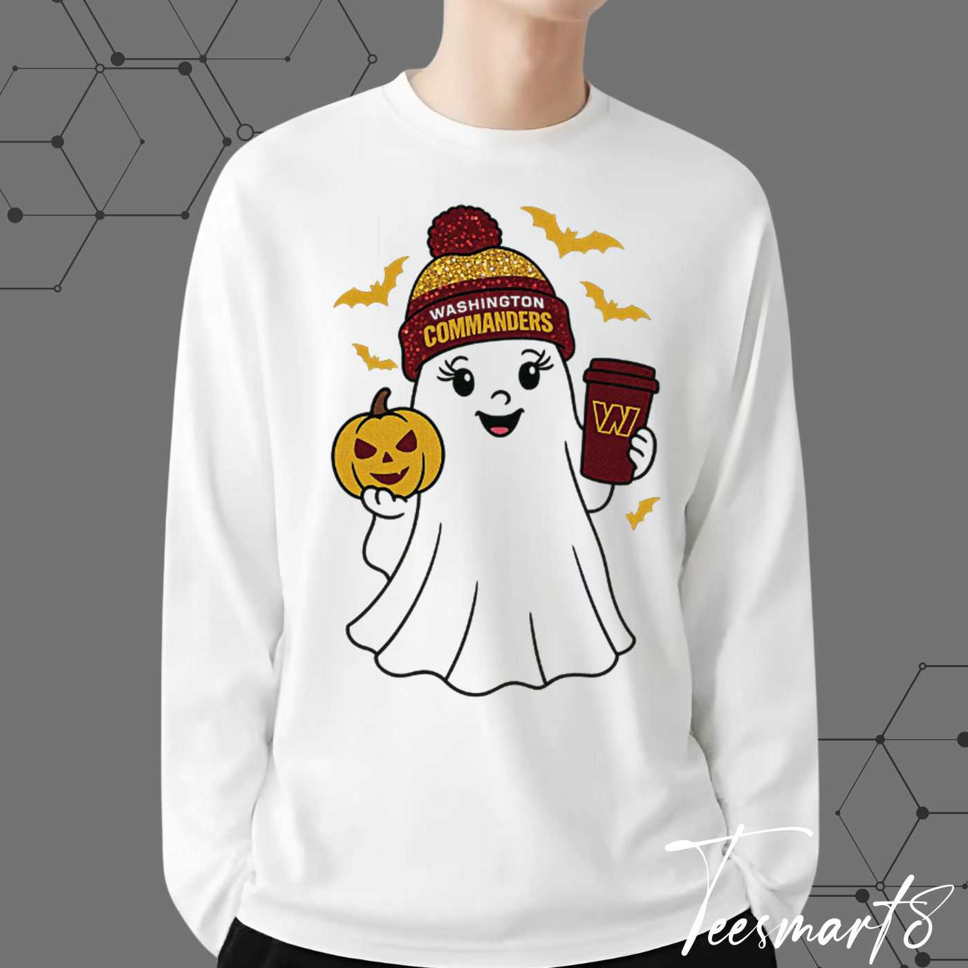 Washington Commanders Halloween Ghost Sweatshirt - Spooky Fan Apparel