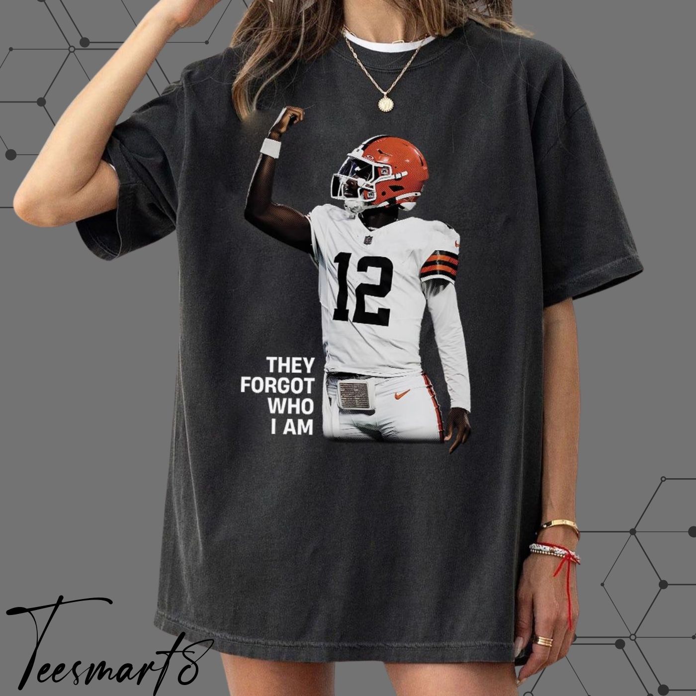 Shedeur Sanders Cleveland Browns They Forgot Who I Am Throwback Vintage Tee 1