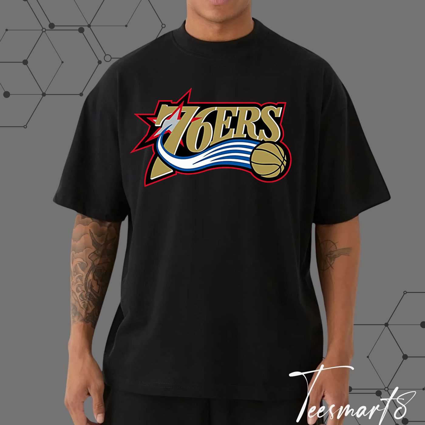 Philadelphia 76ers Graphic Tee - Vintage Nba Basketball Shirt