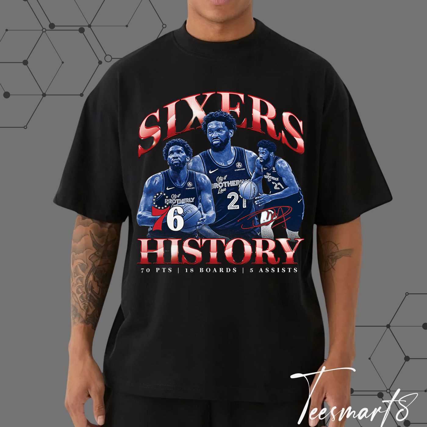 Joel Embiid "sixers History" T-Shirt - Classic Nba Fan Gear