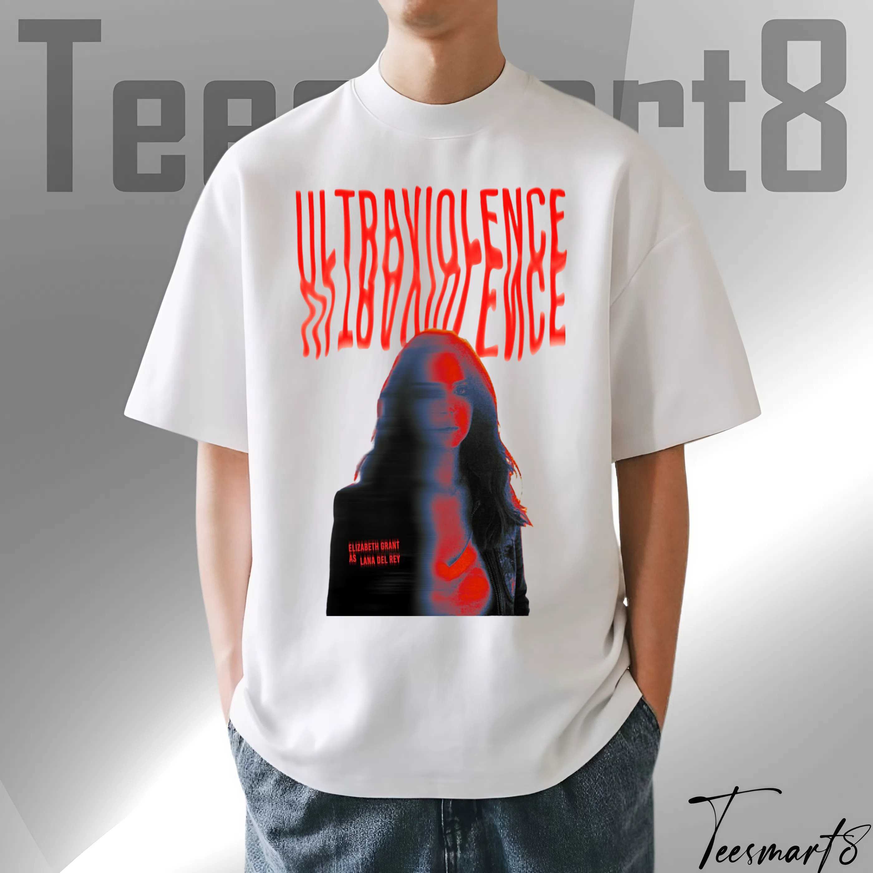 Lana Del Rey Ultraviolence T-Shirt – 90s Rare Design Tee, White Short Sleeve Shirt, Elizabeth Grant Graphic Tee