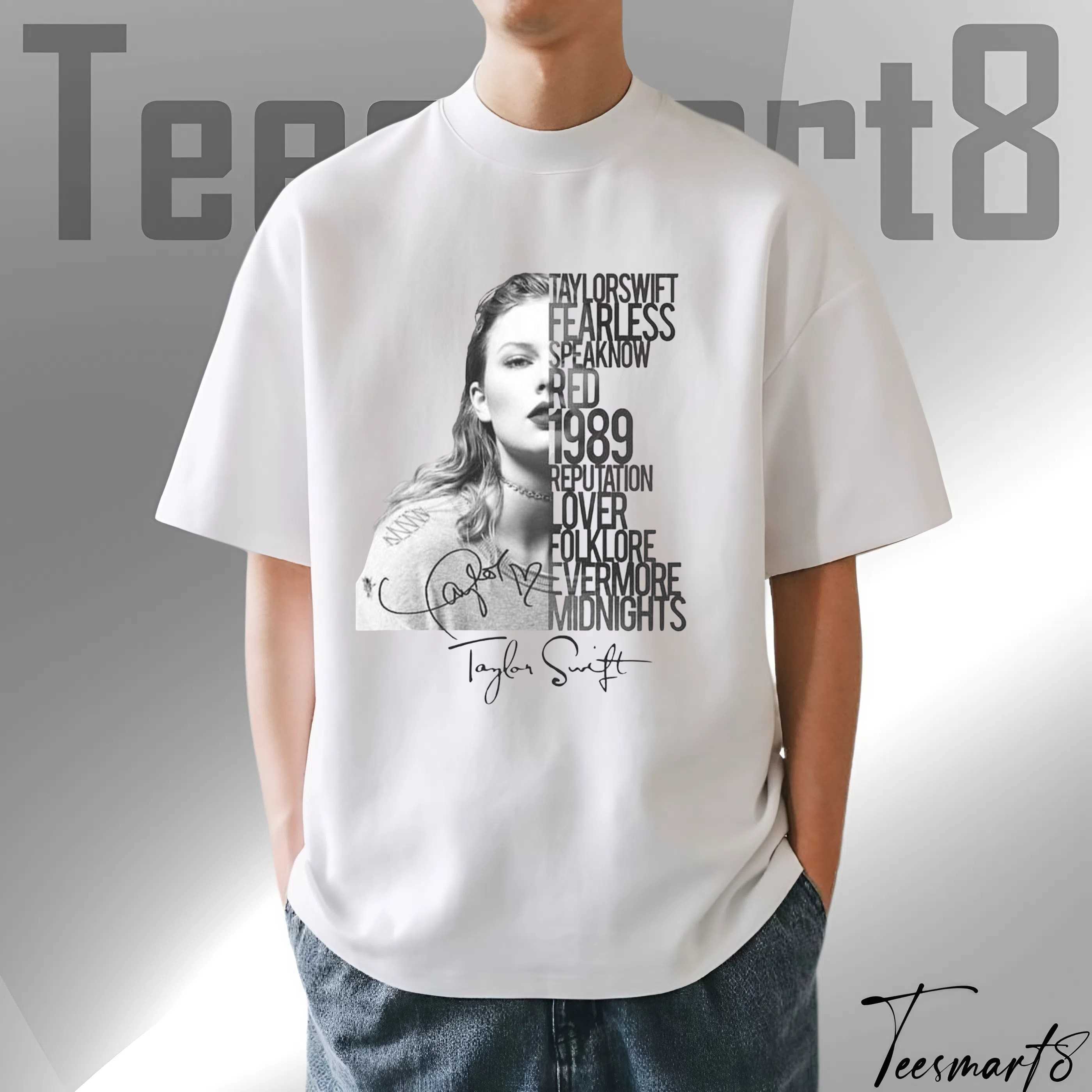 Taylor Swift Signature Shirt – Fearless, Speak Now, Red, 1989, Reputation, Lover Collection Tee